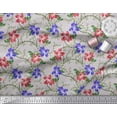 thumbnail image 3 of Soimoi Tissu de Canard de Coton Feuilles & Azalée Imprimé Floral 1 Yard 56 Inch Wide, 3 of 3