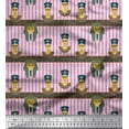 thumbnail image 1 of Soimoi Poly Georgette Fabric Stripe & Egyptian Women Print Fabric by Yard 52 Inch Wide, 1 of 1