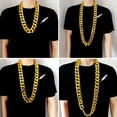 thumbnail image 3 of 2 PCS Eye Catching Rapper Chains Gold Chain Necklace Fashionable Hip Hop Necklace Unique Accessory for Parties Cosplay, 3 of 18