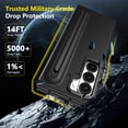 thumbnail image 2 of Decase for Samsung Galaxy Z Fold 4 Case with Pen Holder & Stylus, Camera Frame Stand,Pen Slot Phone Case with Screen Protector Matte PC Bumper Anti-Scratch Kickstand Cover for Z Fold 6,Black, 2 of 12