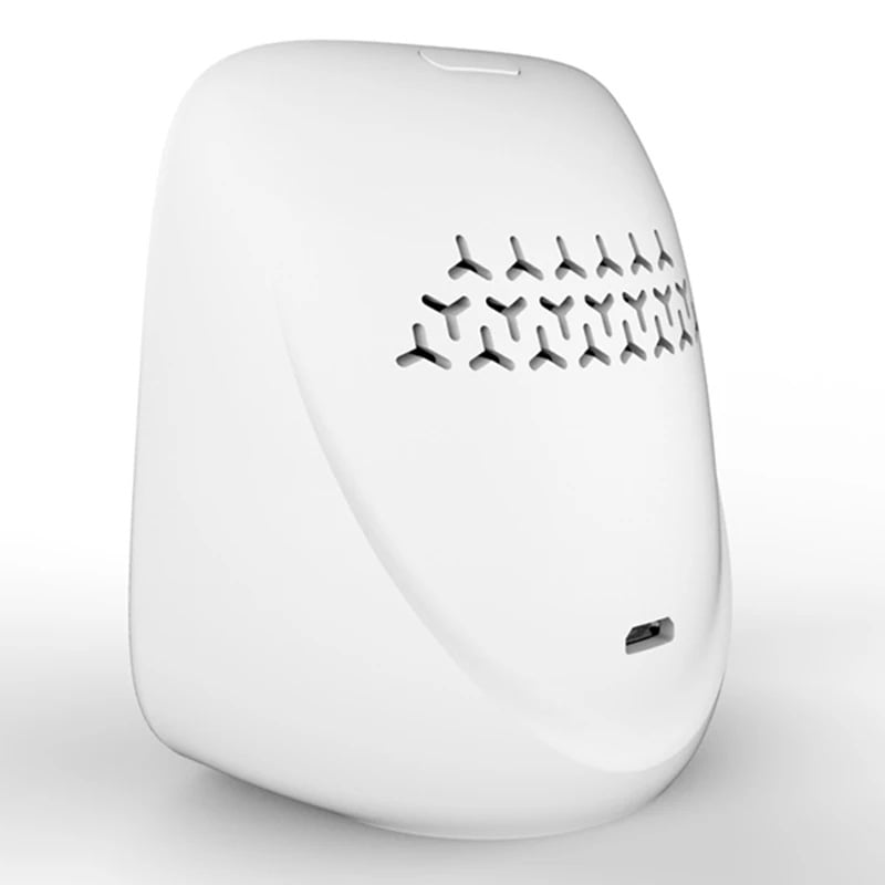 White ABS mini 3-in-1 air quality detector-PM2.5/real-time monitoring of temperature and humidity ｜Laser sensor + three-color over-standard alarm｜0-999µg/m3 range