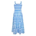 thumbnail image 5 of GEWSEY Women's 2025 Summer Spaghetti Strap Maxi Dresses Plaid Square Neck A Line Casual Beach Vacation Long Sundress (Blue, XXL), 5 of 8