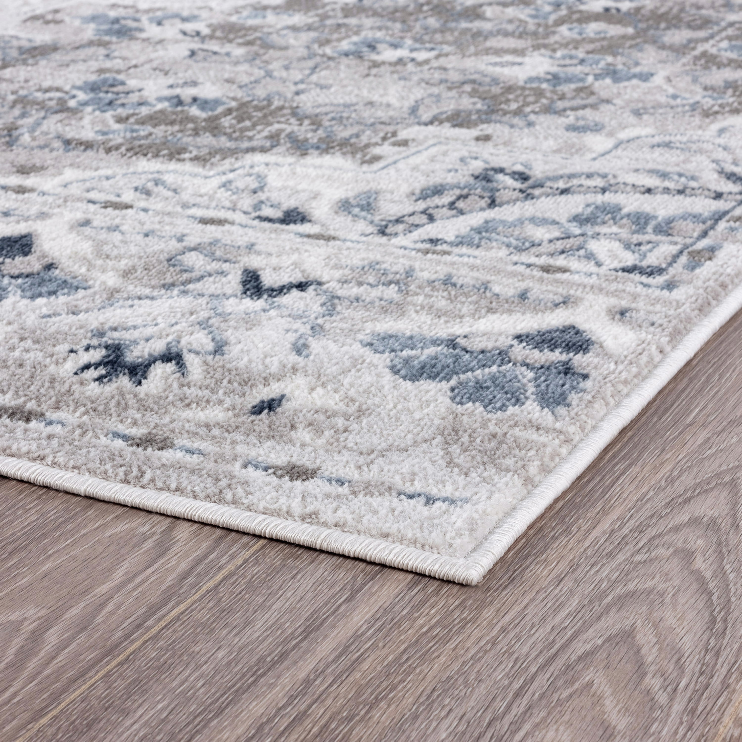 Bliss Rugs Vintage Traditional Medallion Area Rug, Indoor Rugs for Living Room, Dining Room, Bedroom | Gray, 4' x 6' (4'x5'3'')