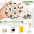 thumbnail image 2 of Yayeee 6 PCS Drink Coasters with Holder Set Woven Absorbent Round Tabletop Hot Pad, Black Cat Paw, 2 of 7