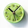 thumbnail image 1 of Pegatinas para refrigerador con forma de limón y frutas pastorales, reloj creativo de moda con mensaje de limón para refrigerador, reloj adhesivo con succión magnética para colgar, 1 of 5