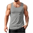 thumbnail image 2 of Men's Solid Color Sleeveless Tank Top for Summer Workout Gym Training Athletic Vest, 2 of 5