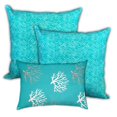 thumbnail image 1 of Joita Oreillers d'Intérieur/extérieur Bleu Hawaii - Tissu Polyester (Lot de 3), 1 of 5