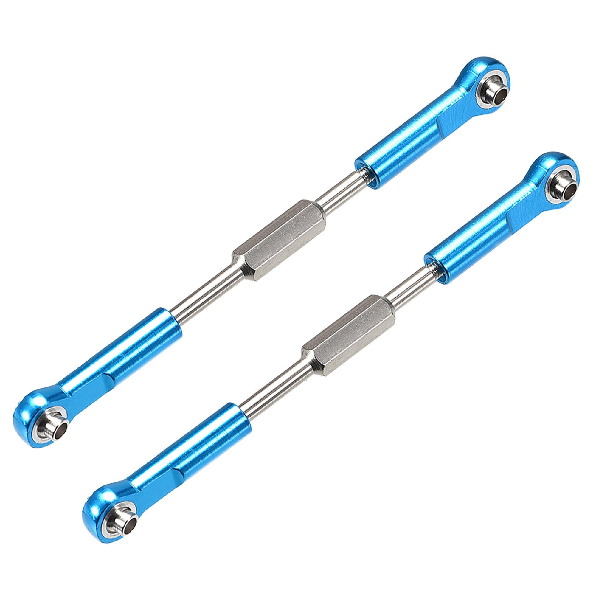 RC Front/Rear Steering Linkage Servo Link Pull Rod Turnbuckle 95mm 2Pcs (Blue)