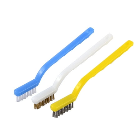 

Home Plastic Handle Brass Wire Cleaning Tooth Brush 3pcs Assorted Color
