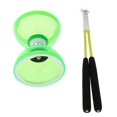 thumbnail image 1 of Unique 3-Bearing Diabolo with Sticks & String, Rubber Ball Toy, Children Green, 1 of 8