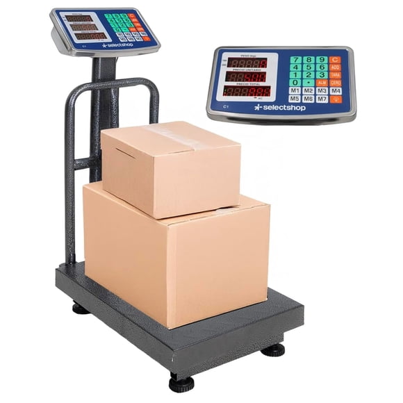 Bascula Electrica De Pedestal Industrial Y Comercial Digital De Plataforma Para Pesar Hasta 200Kg Diseño Plegable Pantalla LCD Recargable Uso Rudo Tienda Bodega o Almacen