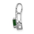 thumbnail image 7 of 14K White Gold Plated Diamond & Emerald Pendant, 7 of 7