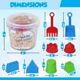 thumbnail image 4 of Playkidz Sandmax 2.3LB Bucket - Beach Day Fun Playset with Castle Molds, Tools, and Clingy Moving Sand -Reusable Storage Container - Sensory Activity and Development - Ages 3+, 4 of 7