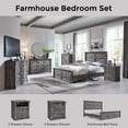 thumbnail image 7 of wow97e Farmhouse 3-Drawer Nightstand Set of 2 with Charging Station, Wood End Table with Roman Column for Bedroom, Light Grey, 7 of 7