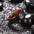 thumbnail image 3 of Wedding Ring For Men or Women 8mm Black Hammered Tungsten Wedding Band Wood, 3 of 7