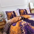 thumbnail image 3 of Btargot 3 Piece Purple Watercolor Marble Comforter Set King Adult Colorful Soft Bed-in-a-Bag Bedding Set, 3 of 10