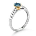 thumbnail image 3 of Gem Stone King 10K White and Yellow Gold Solitaire Engagement Ring Persian Blue Oval Moissanite (0.45 Cttw) (Size 6), 3 of 4