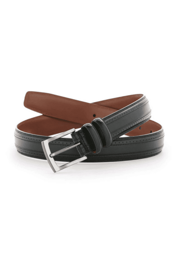 Black Belt Leather Wing Tip Belt, 30
