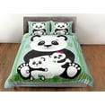 thumbnail image 3 of Panda lindo juego de funda nórdica de la familia colorido cubrecama, ropa de cama infantil con, 3 of 4