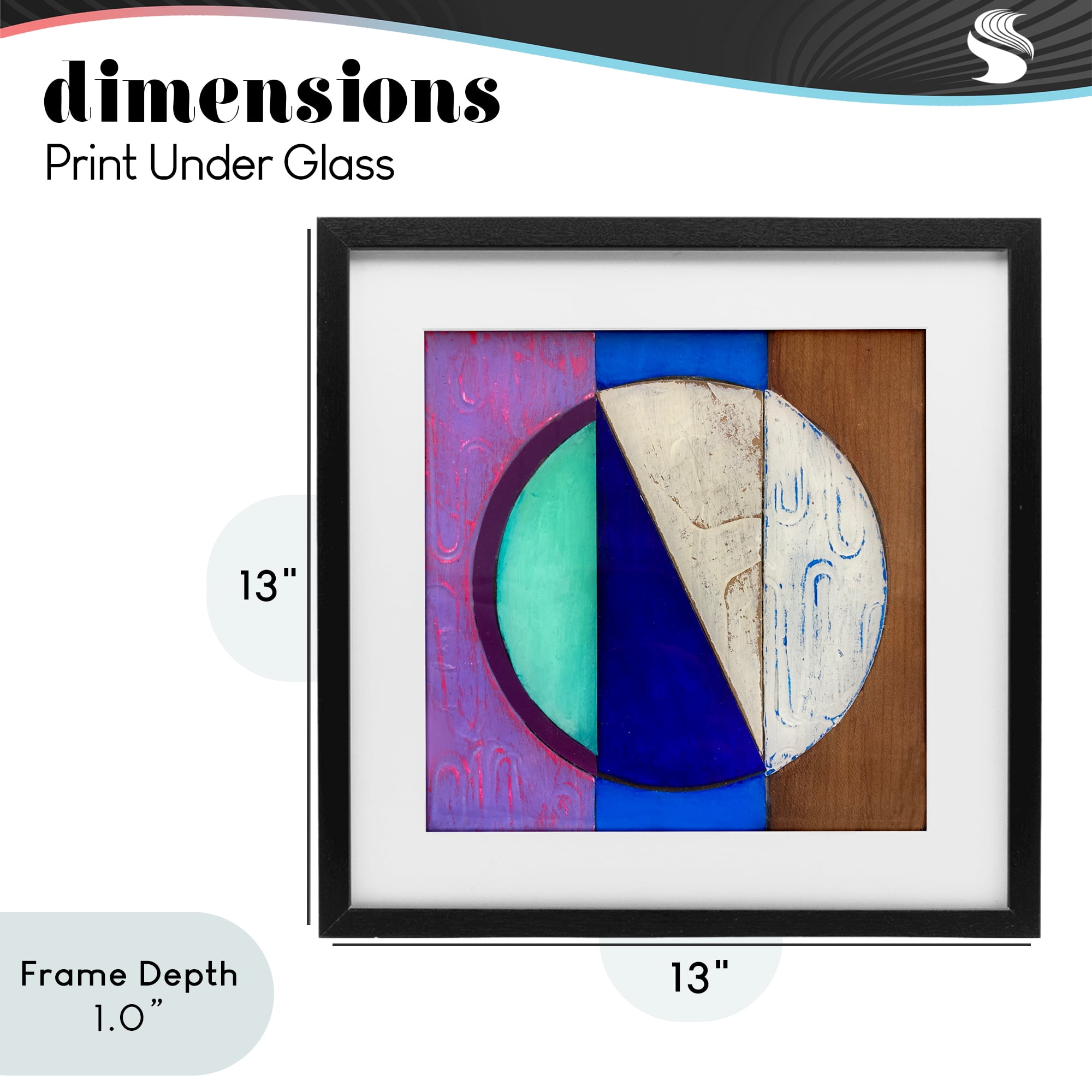 Stupell Industries Structured Blue & Purple Circle Black Framed Print Under Glass, design by Matthew Finger