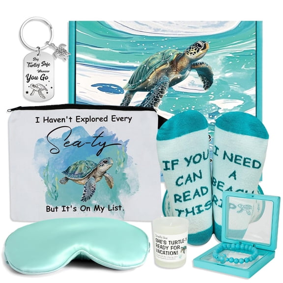 Sea Turtle Gifts for Women – Travel Gift Set for Turtle Lovers, Birthday Gift Baskets for Her, Cute Ocean Themed Present for Mom, Sister, Friends, Valentine’s Day, Christmas, Mother's Day