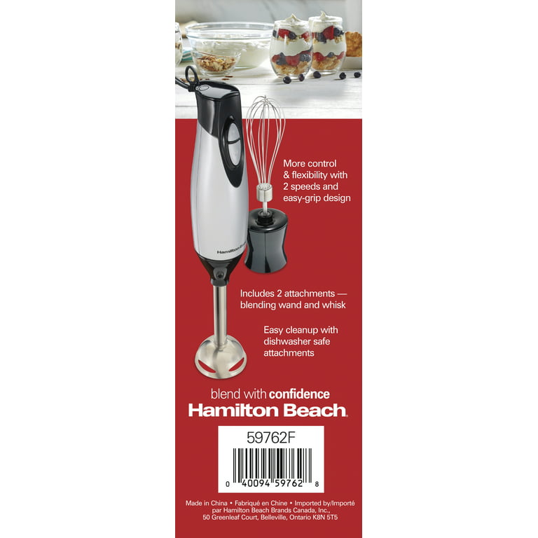 Hamilton Beach 59759 2 Speed Hand Blender Kitchen Multi Tool 225 Watt Motor Black