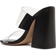 thumbnail image 3 of Schutz Victorie Black Clear Straps Slip On Open Toe Block Heeled Sandals (Black, 8), 3 of 6