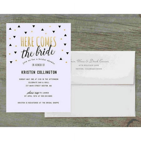 Here Comes the Bride Deluxe Bridal Shower Invitation
