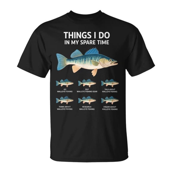 I Like Walleye Fishing Funny Fish Angler Fisherman Hobby Gift Unisex T-Shirt, for men & women, up to size 5XL