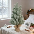 thumbnail image 4 of 18 Inch Snow Flocked Christmas Tree Artificial Mini Xmas Tree with Burlap Base, Flocked Cone Tree for Home Office Desk Tabletop Holiday Decorations and Party Centerpieces, 4 of 6