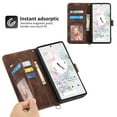 thumbnail image 6 of Decase Compatible With Google Pixel 7 Case Magnetic Wallet Flip Cover with Card Holder Kickstand Design Crossbody Strap Embossed PU Leather Folio Cover for Google Pixel 7, Brown, 6 of 10