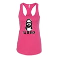 thumbnail image 2 of Wild Bobby, Jesus: Ill Be Back Inspirational/Christian Women Racerback Tank Top, Raspberry, X-Large, 2 of 5