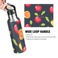 thumbnail image 4 of Cherries in Red and Yellow Leaves Sports Bottle with Straw Stainless Steel Water Jug Portable Thermal Cup Leak-proof 1000ML, 4 of 9