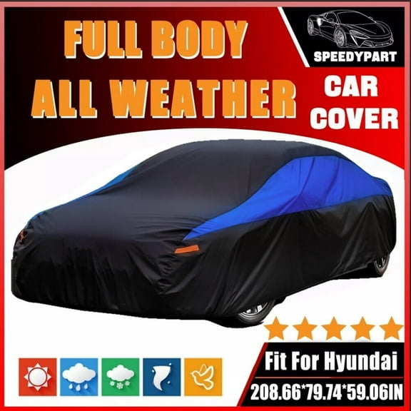 Elegant Choise For Hyundai Sonata Full Car Cover Snow Dust All Weather UV Resistant Protection, 16.7*6.6*4.9ft