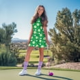 thumbnail image 3 of COEQINE Golf Ball Club and Daisy Floral Green Print Tennis Dress for Women Sleeveless V-Neck Athletic Dresses with Shorts 2 Pockets Breathable Lightweight Golf Outfits, L, 3 of 7