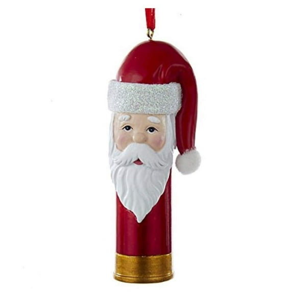 Kurt Adler Santa Shotgun Shell Resin Christmas Ornament – Holiday Décor for Outdoors & Hunting Enthusiasts
