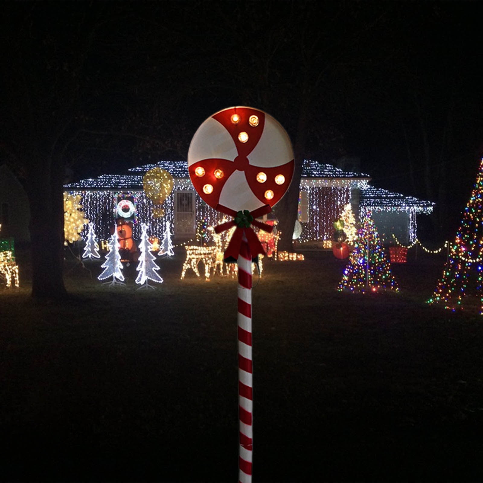 Matoen Solar Christmas Pathway Lights, Solar Lollipop Lights Christmas Decorations Outdoor, Waterproof Christmas Garden Stake Lights for Patio, Yard, Garden, Lawn Christmas Holiday Decor