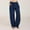 Navy, variant on Babysbule Women's Pants Women Casual Solid Cotton Linen Drawstring Elastic Waist Long Wide Leg Pants