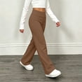 thumbnail image 6 of Jalioing Big Girls Fall Sweatpants Elastic Waist Straight Leg Sport Trousers Fashion Lightweight Solid Pants 5-14 Years, 6 of 9