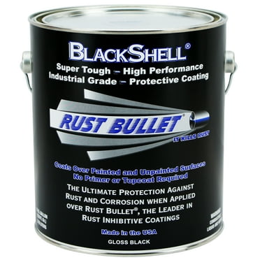 Rust Bullet BlackShell Gloss Black Protective Coating and Topcoat- Gallon