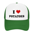 thumbnail image 2 of I Heart Potatoes Love Food Funny Trucker Hat Mesh Cap Unisex Green, 2 of 5