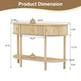 thumbnail image 2 of PHOYAL Fluted Half Oval Console Table with Drawers and Storage, Wooden Semi Elliptic End table with Shelf for Living Room, Half Round Side Table for Entryway Hallway, Beige, 2 of 7