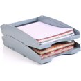thumbnail image 1 of Mintra Office Plastic Desk Organizers 2pk (Grey, Letter Tray), 1 of 3
