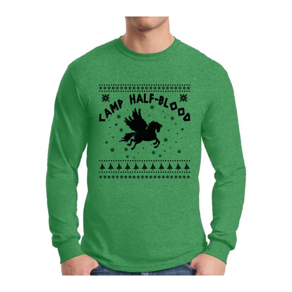Awkward Styles Xmas Camp Half Blood Christmas Sweater Long Sleeve T-shirt For Men