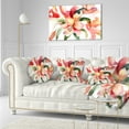 thumbnail image 3 of Designart Lily Flowers Watercolor Illustration - Floral Throw Pillow - 12x20, 3 of 5