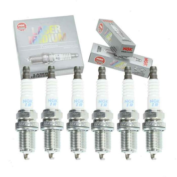 6 pc NGK Laser Iridium Spark Plugs compatible with Nissan Frontier 3.3L V6 2001-2004