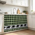 thumbnail image 3 of Sage Green Black Cabinet Curtain 28"W x 51"L, Farmhouse Vintage Bear Buffalo Plaid Dust-Proof Privacy Curtain for Closet Shelves Self Adhesive, Sink Skirt for Bathroom Vanity Kitchen Laundry Room, 3 of 9