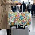 thumbnail image 3 of Garronmavis Colorful Floral Large Quilted Duffle Bag for Women, Lightweight Weekender Bag Travel Overnight Carry On Bag, Gym Dance Shoulder Bag with Zipper Pockets, 3 of 7