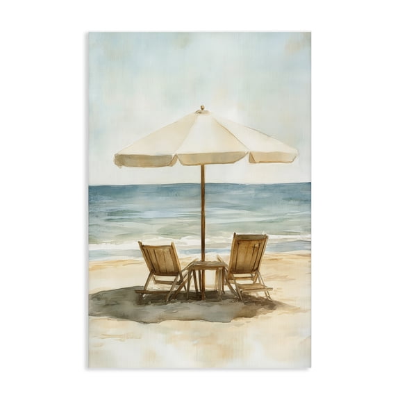 Stupell Industries Coastal Watercolor Paradise Seaside Retreat Canvas Art, 16 x 24, by Petals Prints Design