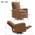 thumbnail image 3 of Gelloan Upholstered Swivel Glider and Recliner Nursery Chair,Brown, 3 of 7
